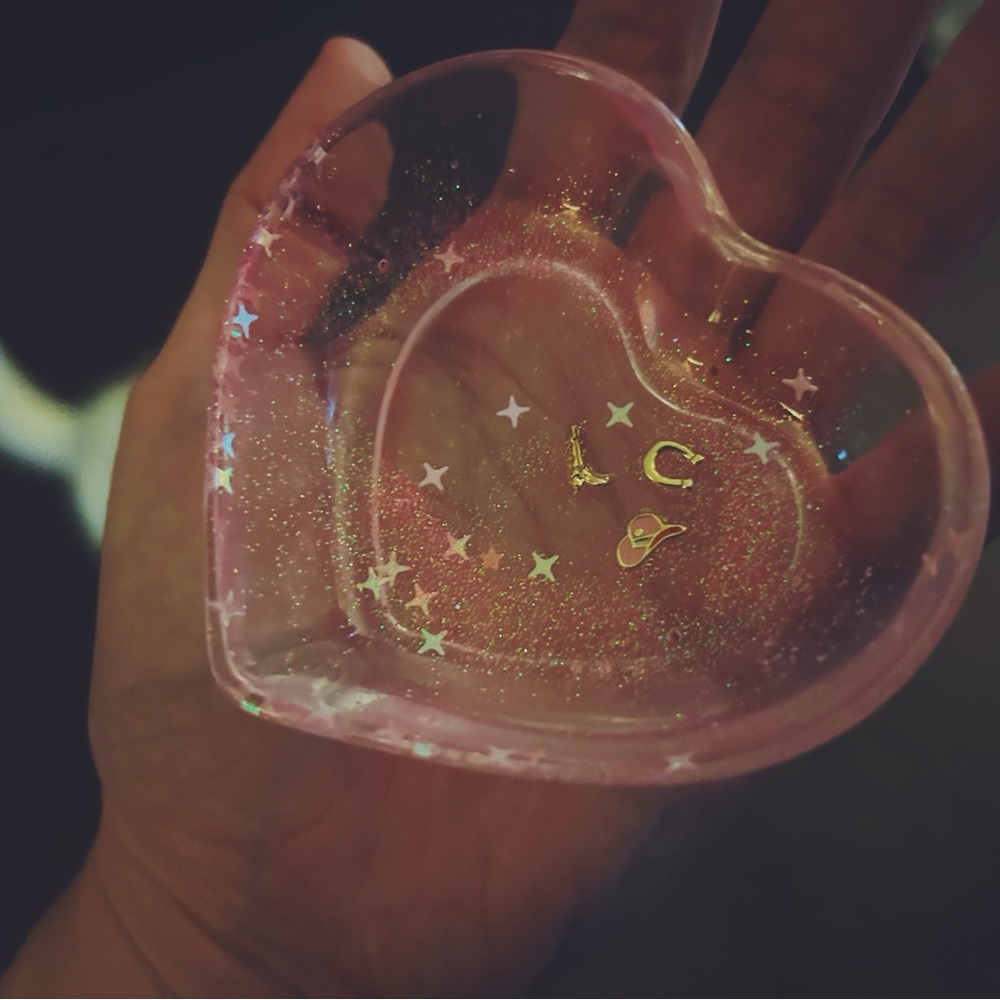Pink Cowgirl Heart Resin Trinket Dish